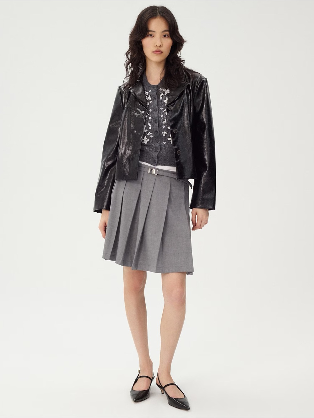 J. Crew  Gray Pleated Mini Skirt